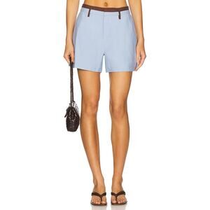 NWT Revolve Sovere Refine Shorts Light Blue and Brown Shorts Sz S